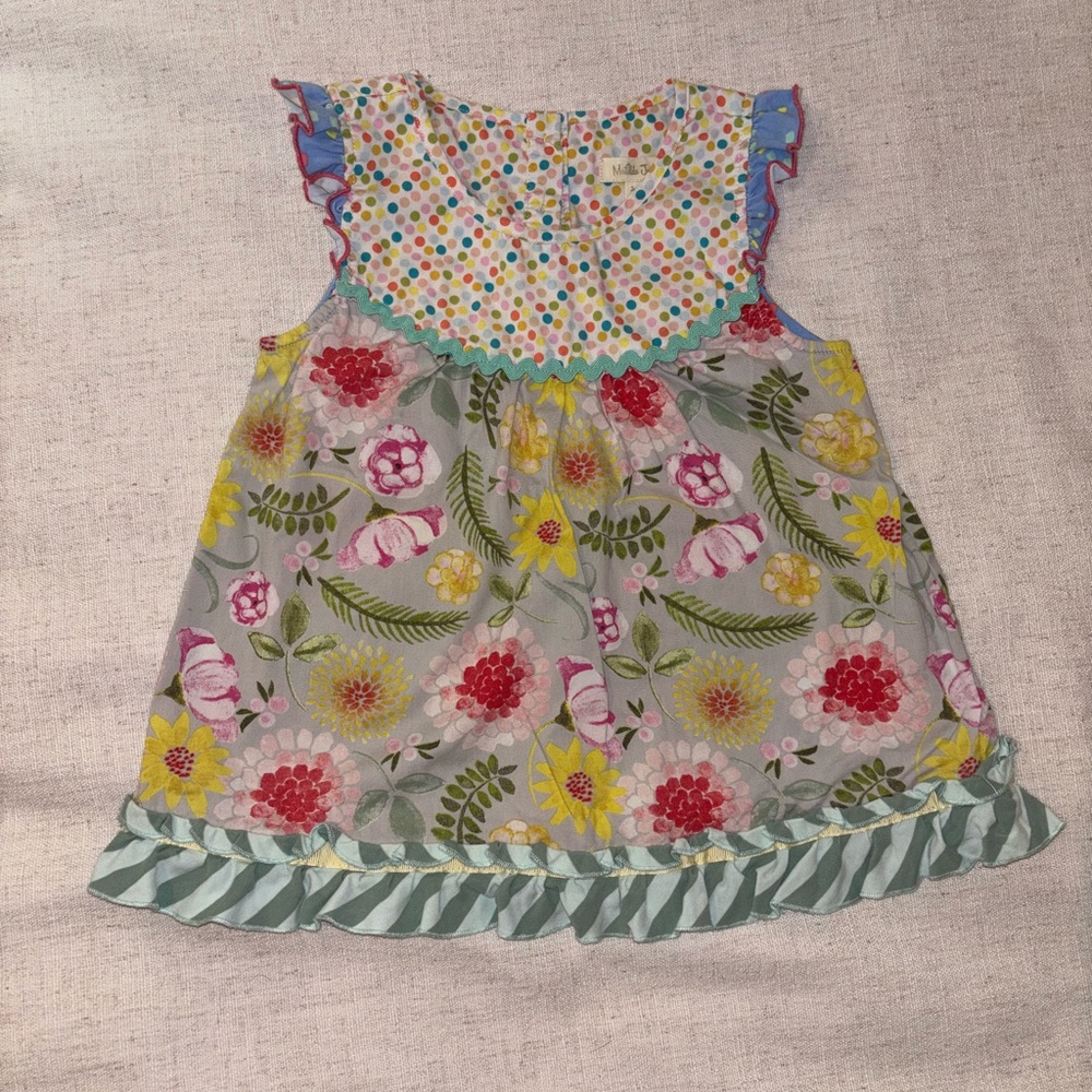Matilda Jane Colorful Floral and Polka Dot Dress